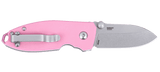 Columbia River CRKT 2474P Small Squid Button Lock Knife Rose Quartz (Pink) G10 Lucas Burnley