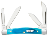 Case 25586 Small Congress Knife Sawcut Blue Bone Stainless 6468 SS