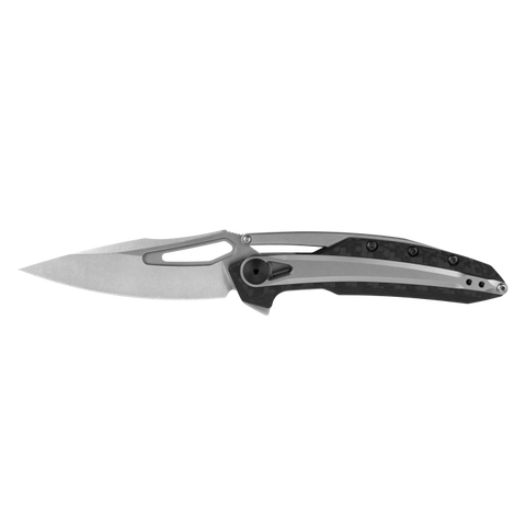 Zero Tolerance Knife by Kershaw ZT 0990 Flipper 20CV Spear Point Linerlock Carbon Fiber w/ Steel Overlay HandleUSA