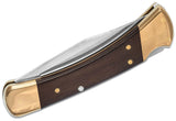 Buck 0110BRS 110 Folding Hunter Knife 420HC Ebony Wood Lockback Black Leather USA 110BRS