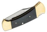 Buck 0112BKSLE1 112 Ranger Vintage Tribute Knife 50th Anniversary 440C Micarta Handles Brass Bolsters USA