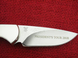 Buck 0113BLSSH 113 Ranger Small Skinner Knife 2018 President's Tour #99/115 Blue Indigo Wood CJ Signed USA Lot#BU-255