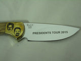 Buck 0113OKSSH 113 Fixed Ranger Skinner Knife 2015 President's Tour Limited Edition Oak Handle CJ Signed Chuck Picture Bolster