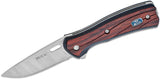 Buck 0341RWS 341 Small Vantage Avid 3 3/4" Linerlock Knife Dymalux Red Wood Flipper USA 341RWS