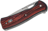 Buck 0346RWS 346 Large Vantage Avid 4 3/8" Linerlock Knife Dymalux Red Wood USA 346RWS