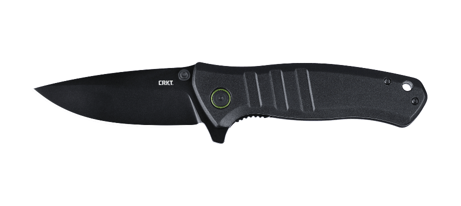 Schrade Small Assisted Black Blade Green Handle Knife Serrated