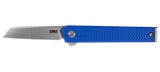 Columbia River CRKT 7083 CEO Mircoflipper Sheepsfoot Flipper Knife Richard Rogers Blue Textured Aluminum Liner Lock