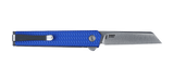 Columbia River CRKT 7083 CEO Mircoflipper Sheepsfoot Flipper Knife Richard Rogers Blue Textured Aluminum Liner Lock