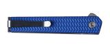 Columbia River CRKT 7083 CEO Mircoflipper Sheepsfoot Flipper Knife Richard Rogers Blue Textured Aluminum Liner Lock