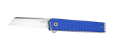 Columbia River CRKT 7083 CEO Mircoflipper Sheepsfoot Flipper Knife Richard Rogers Blue Textured Aluminum Liner Lock