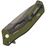 Kershaw 1870OLDAM 1870 Knockout Damascus Assisted Opening Knife OD Aluminum Handle USA