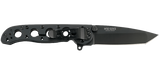 Columbia River CRKT M16-02KS Kit Carson Flipper Knife Frame Lock Black Tanto Blade Stainless Handle