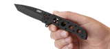 Columbia River CRKT M16-02KS Kit Carson Flipper Knife Frame Lock Black Tanto Blade Stainless Handle