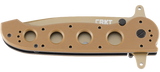 Columbia River CRKT M16-14DSFG Carson Special Forces Flipper Knife Tan G10 Tanto Veff Serrations