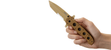 Columbia River CRKT M16-14DSFG Carson Special Forces Flipper Knife Tan G10 Tanto Veff Serrations