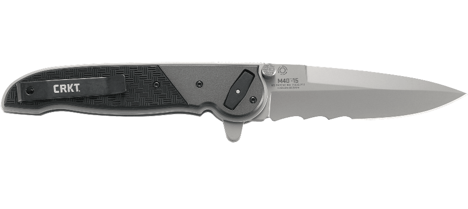 Columbia River CRKT M40-15 Carson Flipper Knife Veff Serrations
