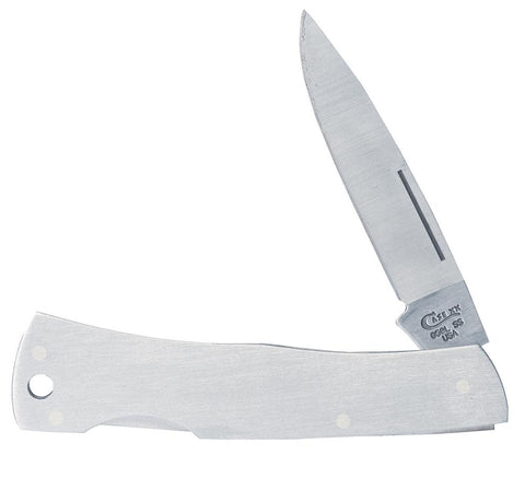 Case 00004 Executive Lockback Pocket Knife Brushed Stainless USA M1059 SS