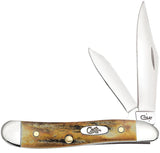Case 00048 Peanut  2 7/8" Closed Genuine Stag Slip Joint Pocket Knife  USA 5220 SS