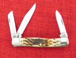 Case 00079 Medium Stockman Knife Marked CV not CS Amber Bone Square Bolsters 2021 USA