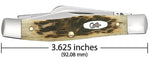Case 00079 Medium Stockman CS 3 5/8" Slip Joint Pocket Knife Amber Jig Bone USA 63032 CV