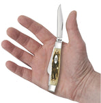 Case 00079 Medium Stockman CS 3 5/8" Slip Joint Pocket Knife Amber Jig Bone USA 63032 CS