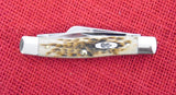 Case 00079 Medium Stockman Knife Marked CV not CS Amber Bone Square Bolsters 2021 USA