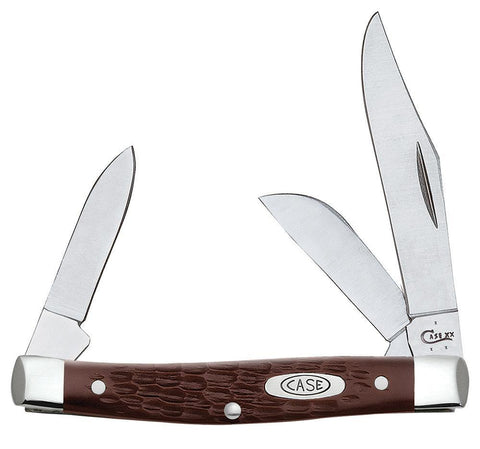 Case 00106 Medium Stockman 3 1/4" Slip Joint Pocket Knife Brown Synthetic USA 6344 SS