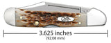 Case 00133 Mini CopperLock Lockback Pocket Knife Jig Amber Bone USA 61749L SS