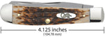 Case 00164 Trapper Amber Jig Bone Knife Stainless 6254 SS USA Made