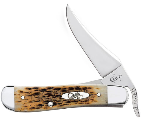 Case 00260 Russlock Liner Lock Pocket Knife Jig Amber Bone USA 61953L SS