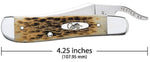 Case 00260 Russlock Liner Lock Pocket Knife Jig Amber Bone USA 61953L SS