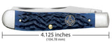 Case 01058 Masonic Trapper Blue Jig Bone Knife w/ Tin 6254 SS USA Made
