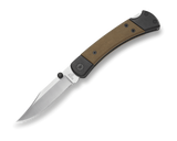 Buck 0110GRS5 110 Folding Hunter Sport 30V Plain EDGE Knife Black Aluminum Handles w/ Green Micarta Inlays