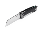 Buck 0263GYS1 263 HiLine XL Flipper Knife D2 Cleaver Style Blade Gray Aluminum Handles w/ Micarta Onlay, Frame Lock -