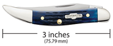 Case 02804 Small Texas Toothpick Pocket Knife Rogers Corn Cob Jig Blue Bone USA Made 610096 SS