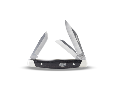 Buck 0301BRS2 301 Stockman Knife Ebony Wood Handle w/ Nickel Silver USA