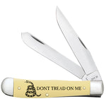 Case 06089 "Don't Tread on Me" Yellow Synthetic Trapper 4.13" Closed 3254 SS