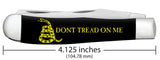 Case 06090 Trapper Knife Don't Tread on Me Black Smooth Synthetic USA Stainless