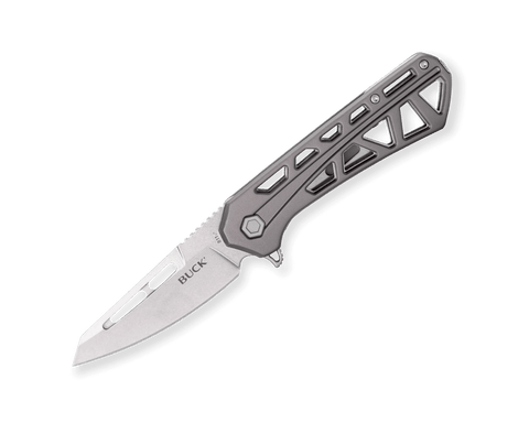 Buck 0811GYS 811 Trace Ops Large Manual Flipper Knife Gray Aluminum Liner Lock