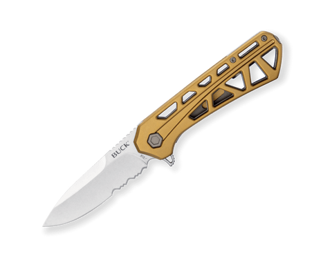 Buck 0812BRX 812 Trace Large Knife Manual Flipper Bronze Aluminum Liner Lock