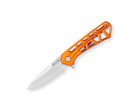 Buck 0814ORS 814 Mini Trace Knife Orange Aluminum Manual Flipper Liner Lock