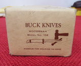 Buck 0102 102 Woodman Knife 3 Line Stamp Paperwork Dated 1973 UNUSED in BOX Lot#102-36