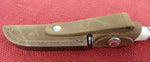 Buck 0102 102 Woodsman 2012 Smooth Bone Handle Knife Distressed Leather Sheath Lot#102-40