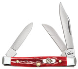 Case 10305 Small Stockman Knife 2 5/8" Closed Pocket Knife Pocket Worn Old Red Bone USA Slip Joint 5333 SS