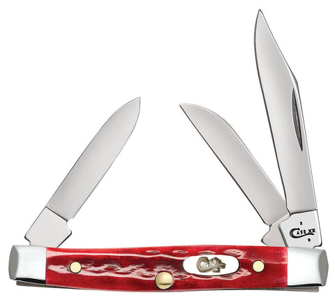 Case 10305 Small Stockman Knife 2 5/8" Closed Pocket Knife Pocket Worn Old Red Bone USA Slip Joint 5333 SS