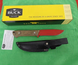 Buck 0104WAS 104 Compadre Camp Knife 2015 Red Powder Coated 5160 Walnut USA BU-519