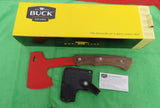 Buck 0106WAS 106 Compadre Axe Hatchet Knife 5160 Steel Red Powder Coat Walnut Dymondwood USA 2015