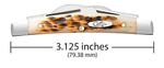 Case 10723 Small Congress Pocket Knife Peach Seed Jig Amber Bone 4 Blade 2023 Vault Pattern USA Made 6468 SS