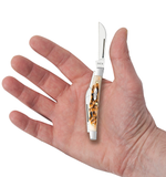 Case 10723 Small Congress Pocket Knife Peach Seed Jig Amber Bone 4 Blade 2023 Vault Pattern USA Made 6468 SS