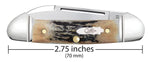 Case 10758 Baby Butterbean Knife Genuine Stag Fluted w/Tin 52132 SS